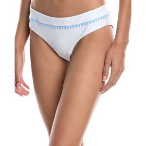 Milly Womens  Carvico With Crochet Stitch Bikini Bottom, White